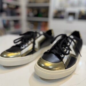 Versace Black and Gold Sneakers